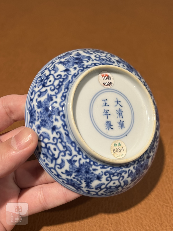清雍正 青花贯套折枝花卉纹小碟 - 图8